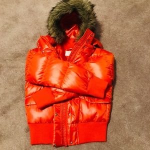 Uniqlo hooded Premium down jacket.